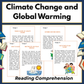 Climate Change & Global Warming Reading Comprehension | Science Worksheets