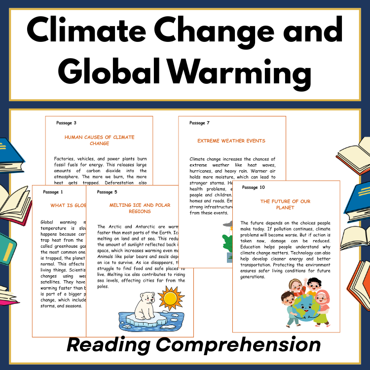 Climate Change & Global Warming Reading Comprehension | Science Worksheets