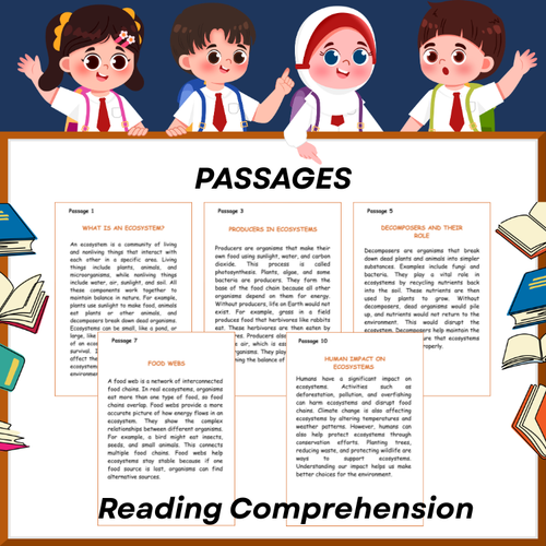Ecosystems and Food Chains Reading Comprehension Worksheets & Activities | Grades 4–8