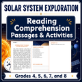 Solar System Exploration Reading Comprehension & Space Science Worksheets | Planets Activities
