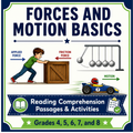 Forces and Motion Reading Comprehension | Gravity, Friction, Speed & Newton’s Law Worksheets