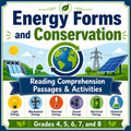 Energy Forms & Conservation Worksheets | Reading Passages, Activities