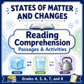 States of Matter & Changes Worksheets | Solids, Liquids, Gases Reading Comprehension & Activities