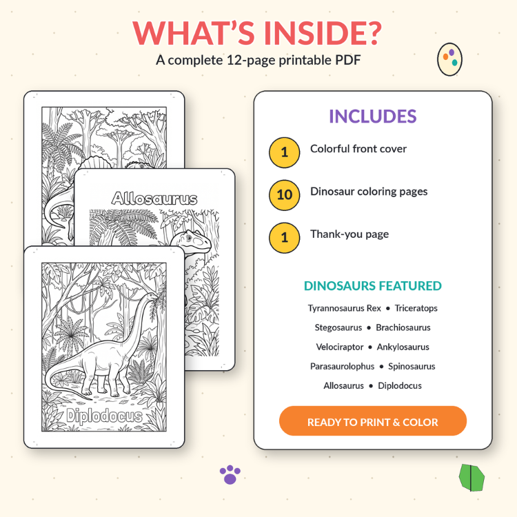 Dinosaur coloring page sample - Tyrannosaurus Rex in jungle scene