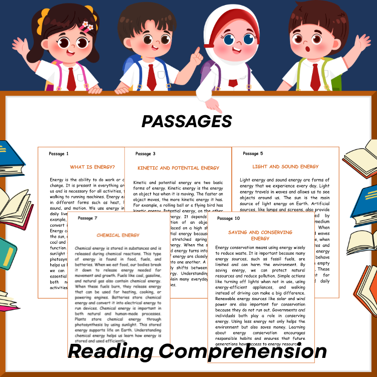 Energy Forms & Conservation Worksheets | Reading Passages, Activities