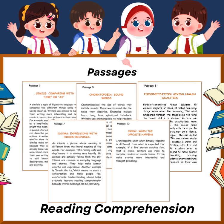 Figurative Language & Literary Devices Worksheets | Reading Passages, Activities & Answer Key