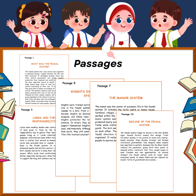 The Feudal System Reading Comprehension | Lords, Vassals & Serfs | Middle Ages Activities Grades 4–8