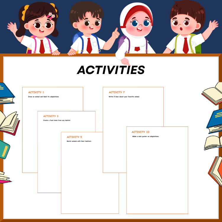 Animal Adaptations & Habitats Reading Passages, Worksheets & Assessments | Grades 4–8