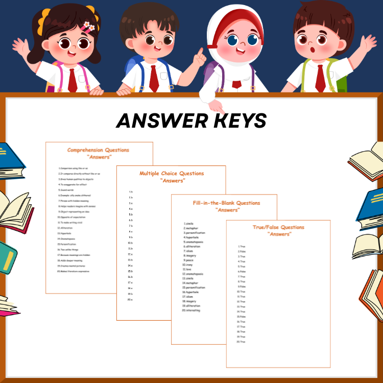Figurative Language & Literary Devices Worksheets | Reading Passages, Activities & Answer Key