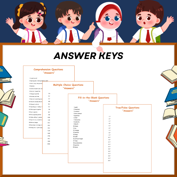 Forces and Motion Reading Comprehension | Gravity, Friction, Speed & Newton’s Law Worksheets