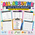 All About Me Worksheets cover - Back to School SEL activities for Grades 4-8