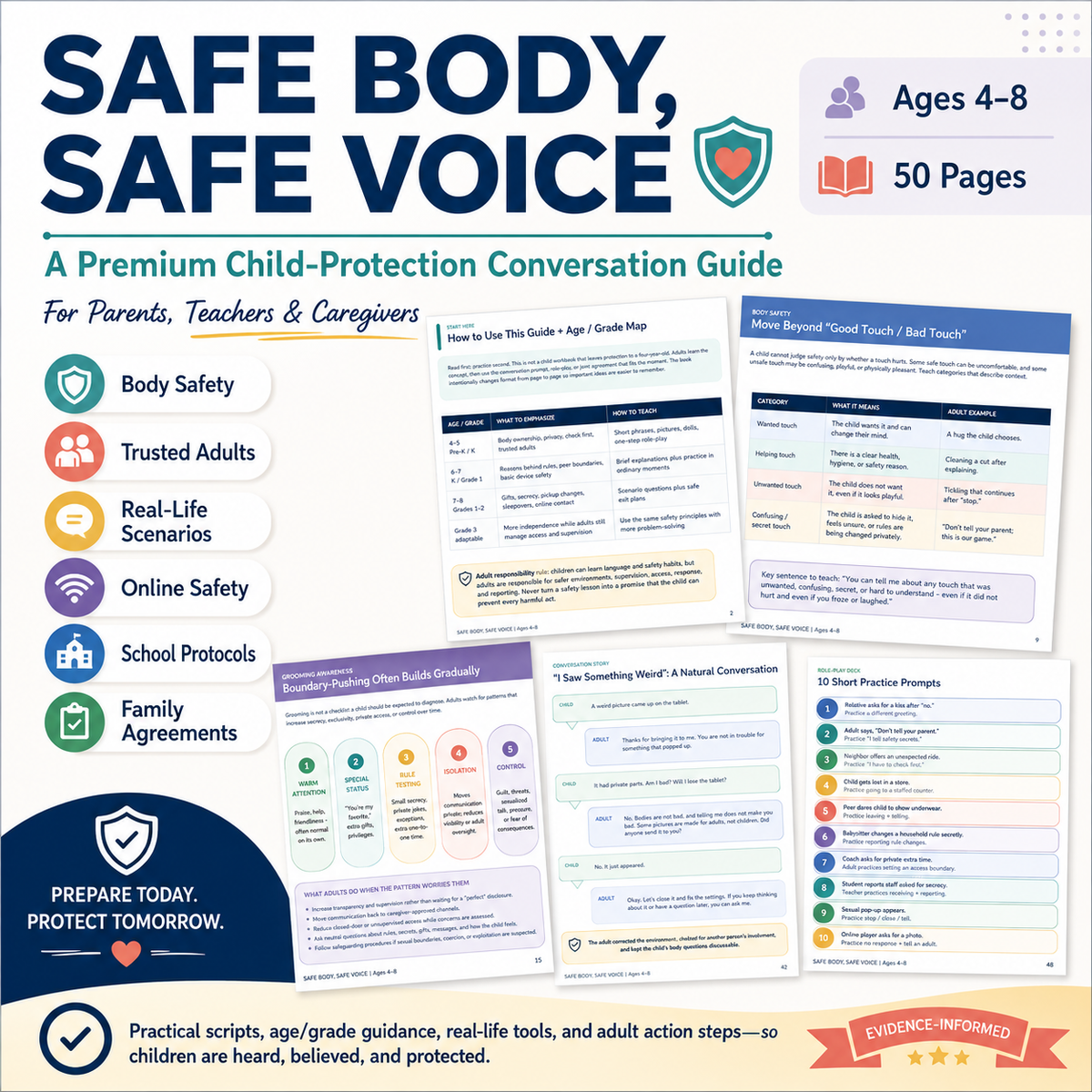 Child Safety & Body Safety Guide Ages 4–8 | Parent Teacher Caregiver Toolkit