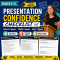 Presentation Skills Worksheets | Public Speaking Confidence Checklist Grades 8–12