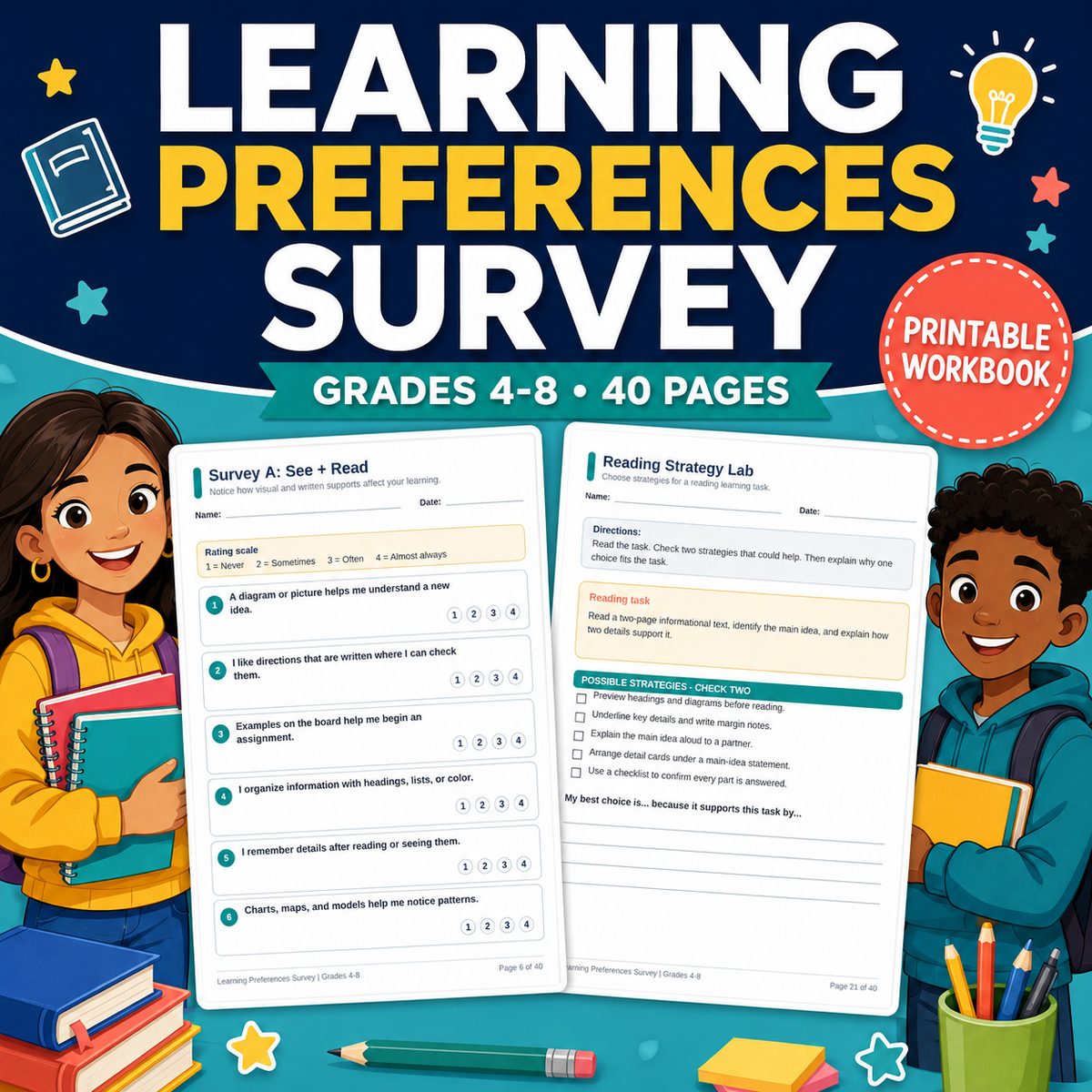 Learning Preferences Survey cover - Student Learning Styles Inventory Grades 4-8