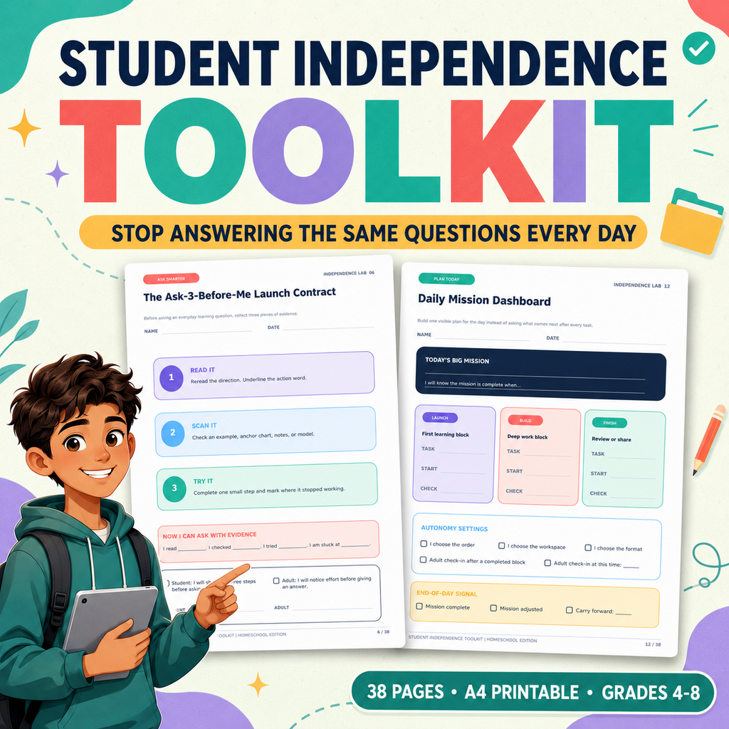 Homeschool Student Independence Toolkit | Executive Function Skills Grades 4–8