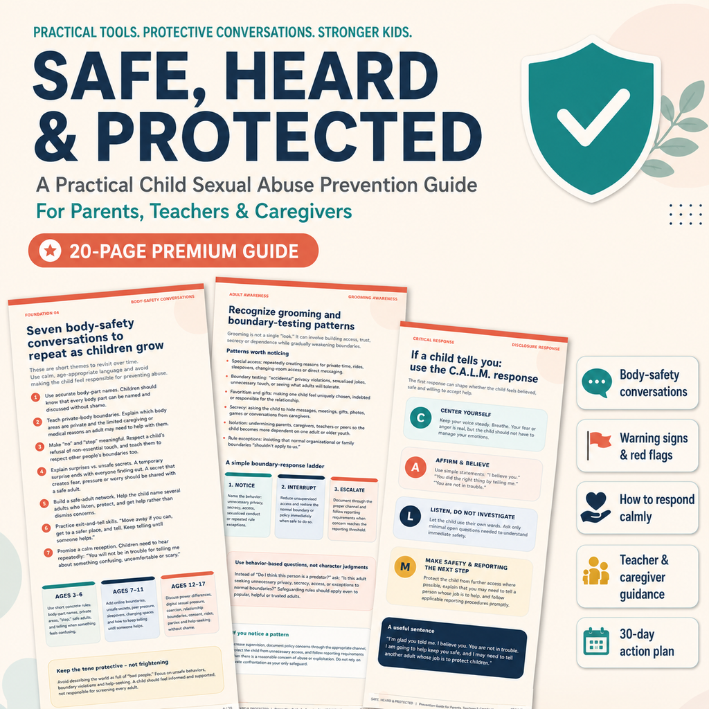 Worried About Child Sexual Abuse? Prevention Guide | Body Safety, Grooming Warning Signs & Online Safety Toolkit