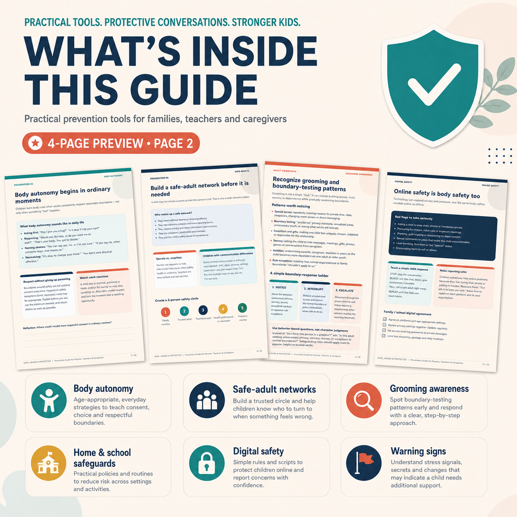 Worried About Child Sexual Abuse? Prevention Guide | Body Safety, Grooming Warning Signs & Online Safety Toolkit