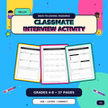 Classmate Interview Activity | Back to School Speaking & Writing Worksheets Grades 4–8