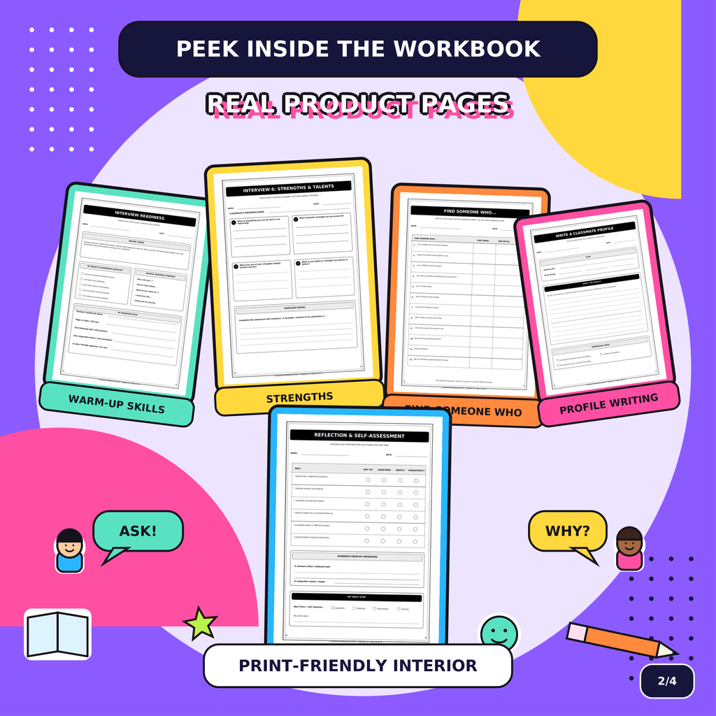 Classmate Interview Activity | Back to School Speaking & Writing Worksheets Grades 4–8