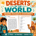 Deserts of the World Reading Comprehension Worksheets | Geography Passages, Assessments & Activities