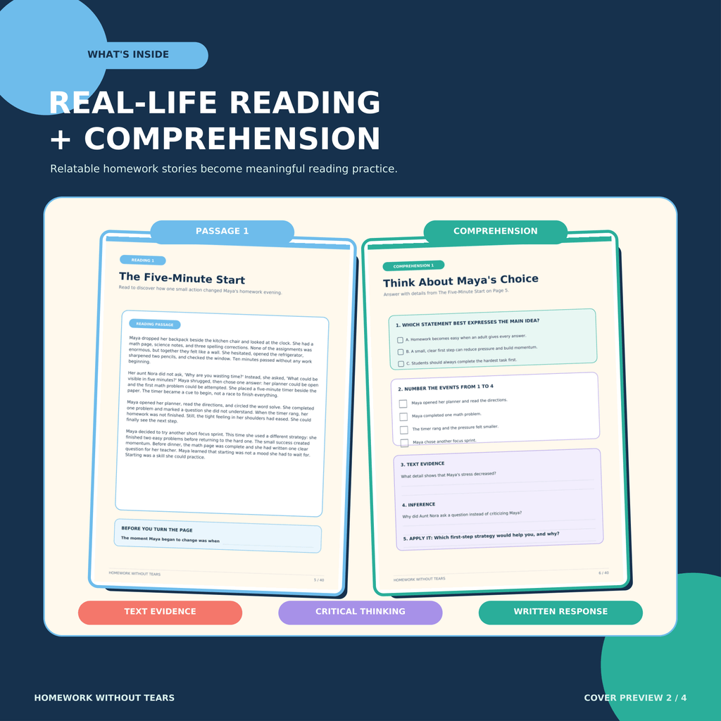 Homework Without Tears | Family Homework Routine Pack & Study Skills Grades 3–6