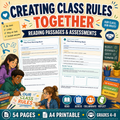 Back to School Reading Comprehension & Class Rules Activities | Grades 4–8