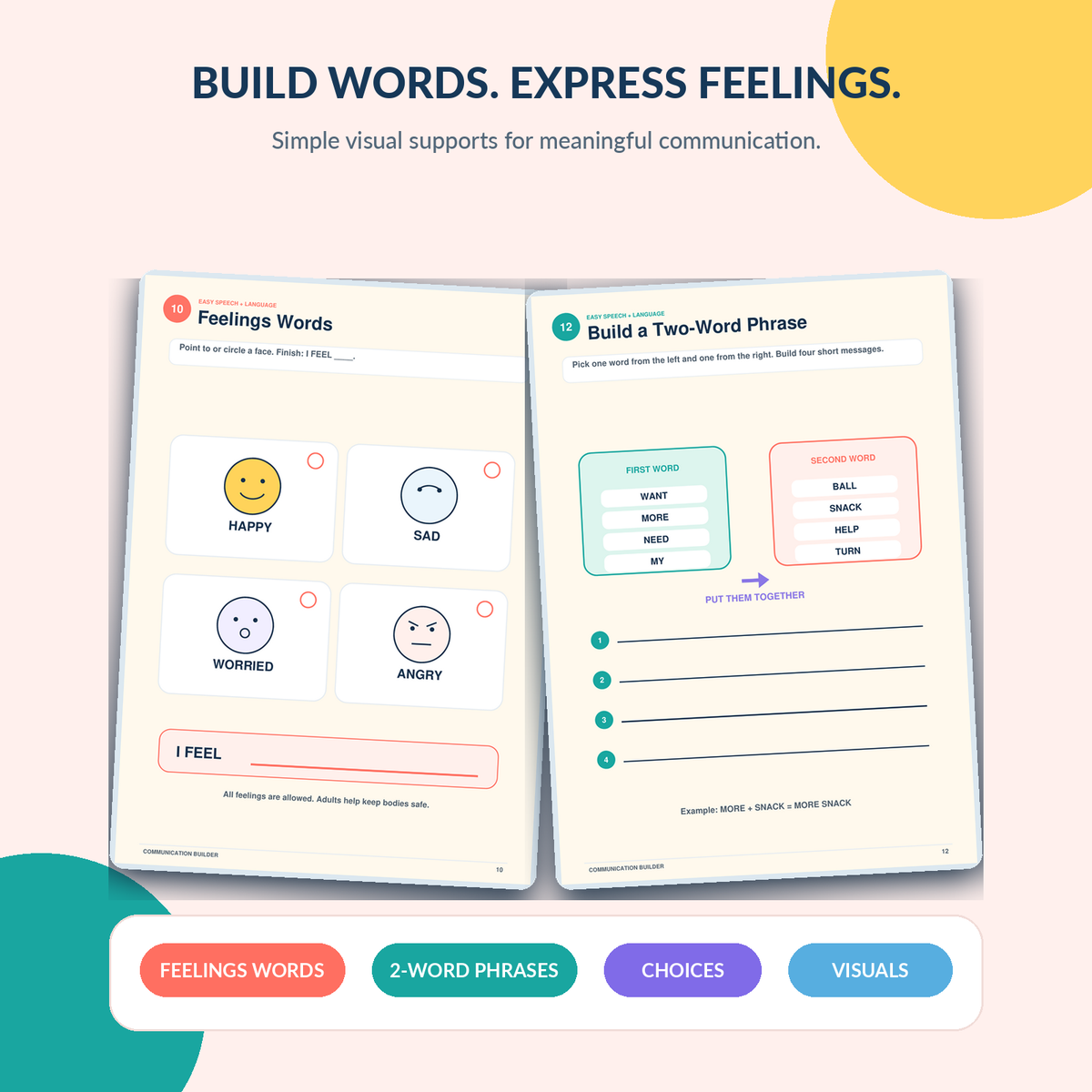 Speech Therapy Communication Workbook | Autism & AAC Visual Activities | Speech Delay