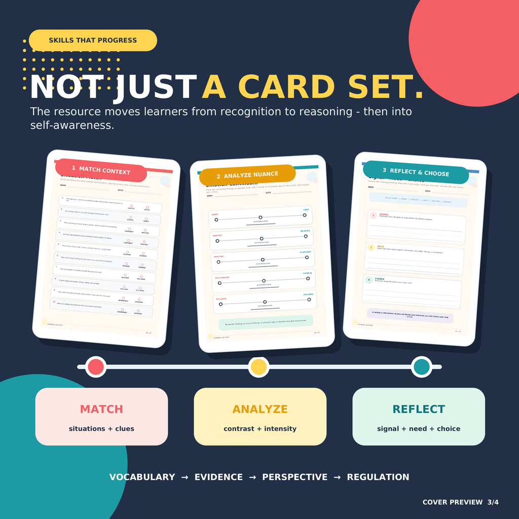 Opposite Feelings Flashcards | SEL Emotions Vocabulary Activities Grades 4–8