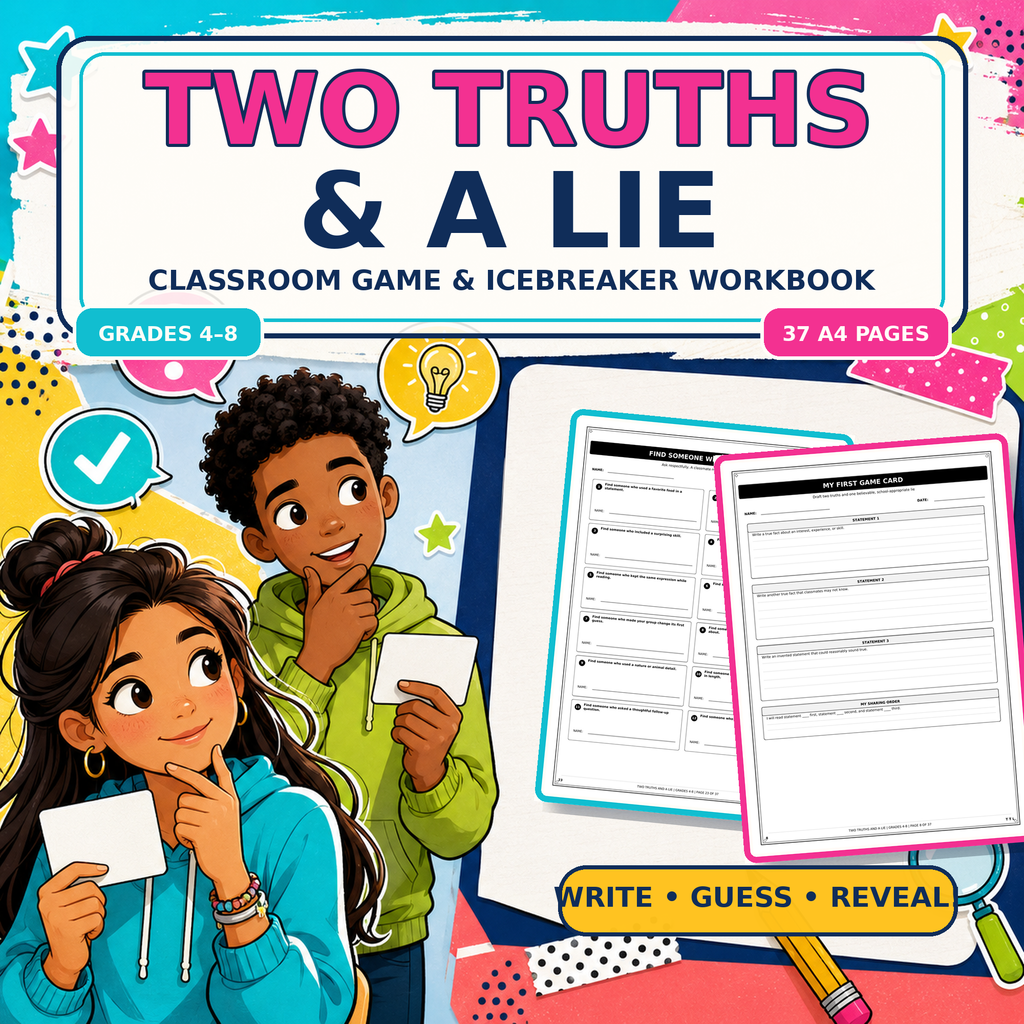 Two Truths and a Lie Classroom Game | Back to School Icebreakers Grades 4–8