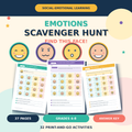 Emotions Scavenger Hunt | SEL Feelings Recognition Activities Grades 4–8